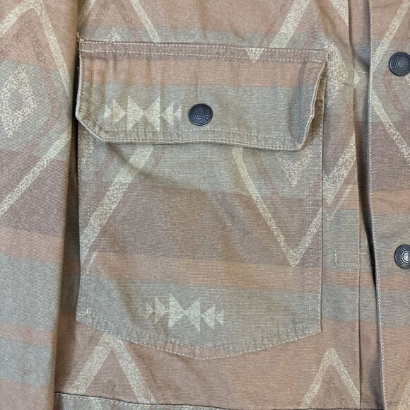 Levis Utility Jacket Trucker Jacket Brown Southwestern Aztec Pattern Mens XL - Picture 7 of 13